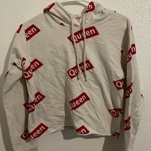 Queen crop hoodie